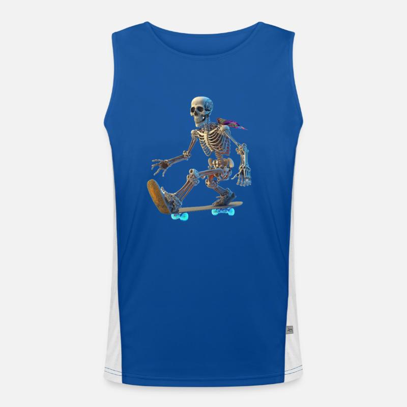 Skeleton Skateboarder Men's Functional Contrast Tank Top 