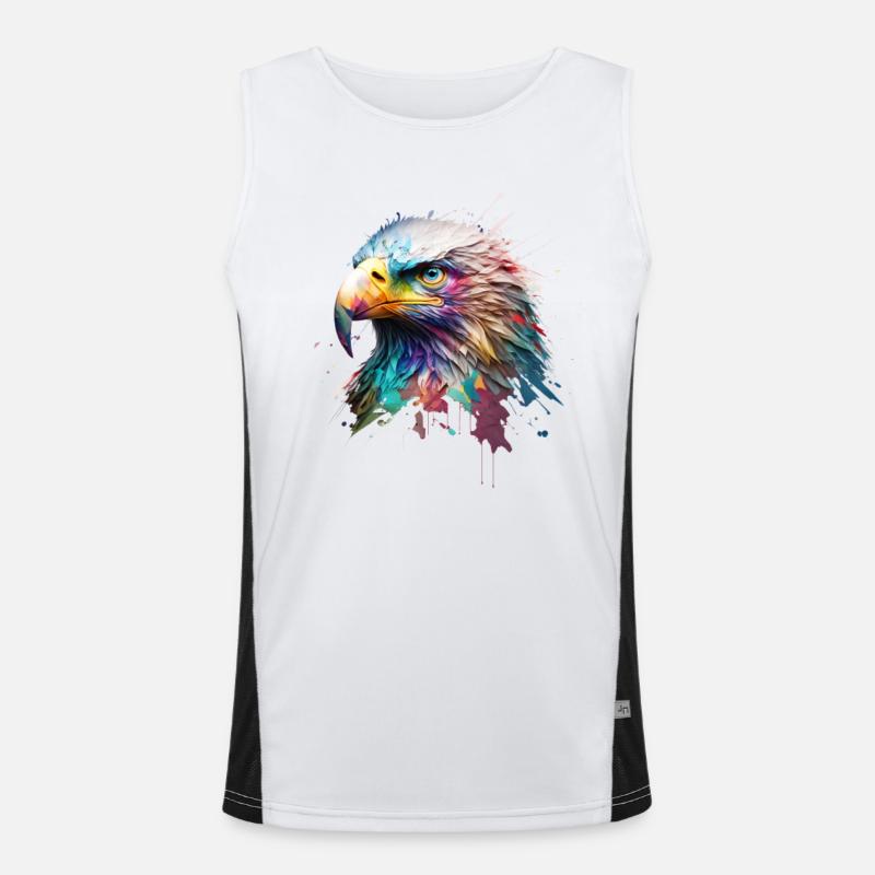Mächtiger Adler: Ein modernes Ölbild Funktionelles Kontrast-Tank Top für Männer 
