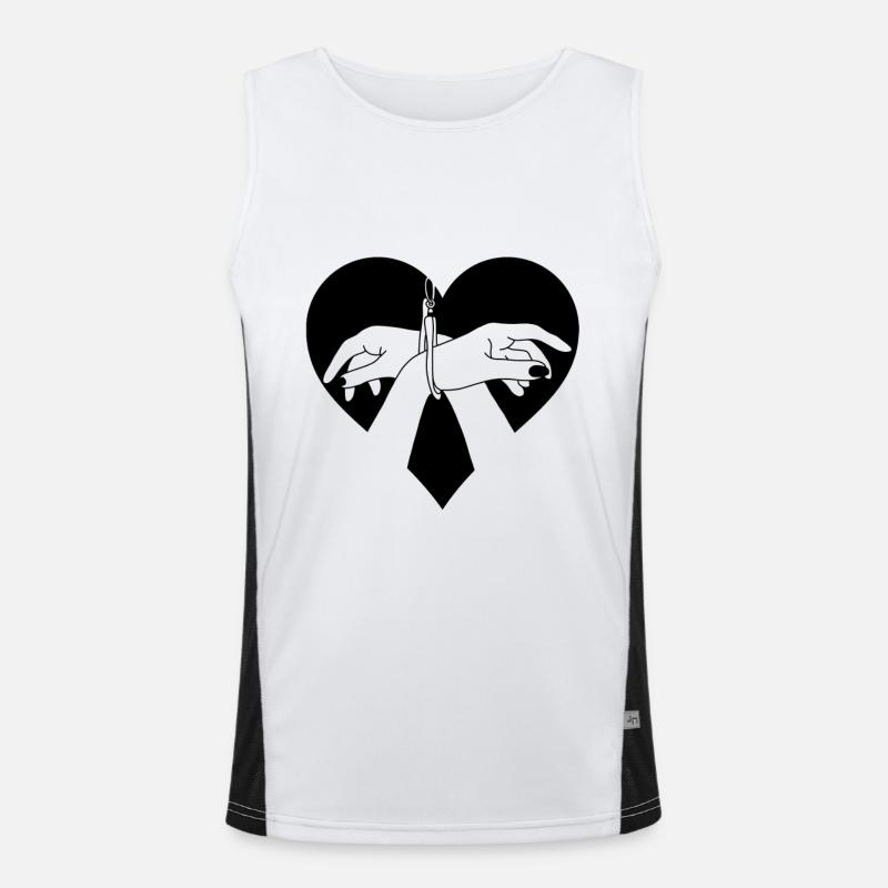Heart Hands Handcuffed Men's Functional Contrast Tank Top 