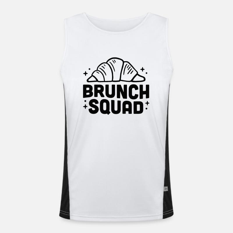 Brunch Squad Club Croissants Funktionelles Kontrast-Tank Top für Männer 