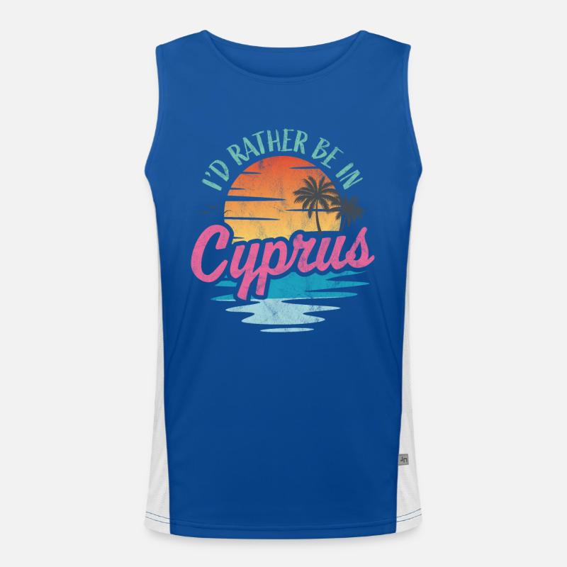 Ich wäre lieber in Zypern Funktionelles Kontrast-Tank Top für Männer 