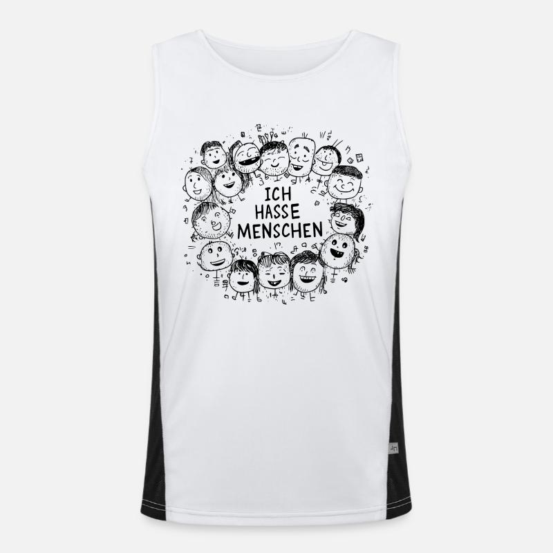 I hate people - Men's Functional Contrast Tank Top  - white/black