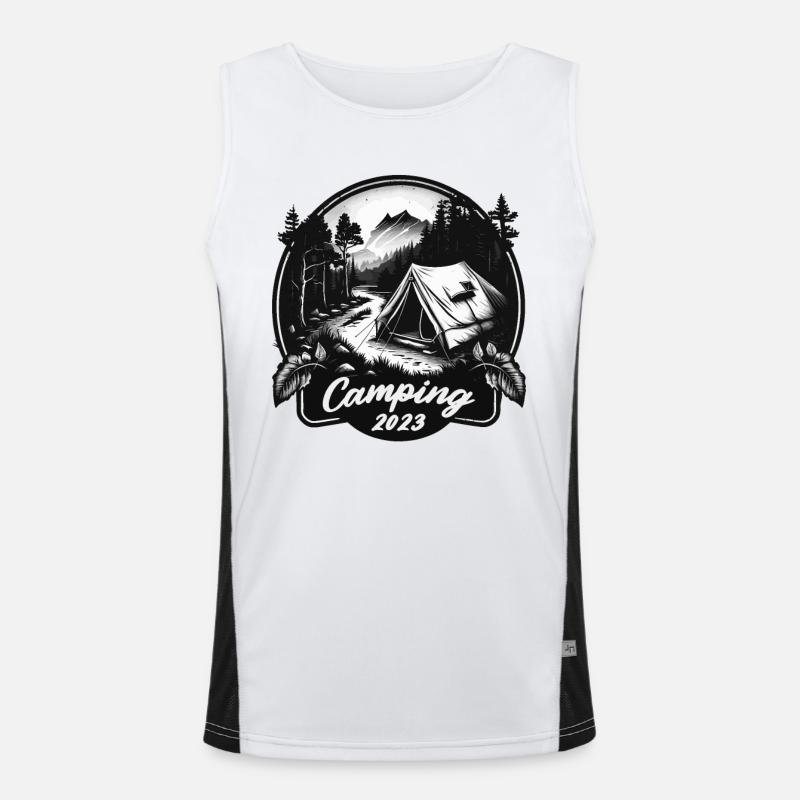 Camping tour 2023 - Patch design Funktionelles Kontrast-Tank Top für Männer 