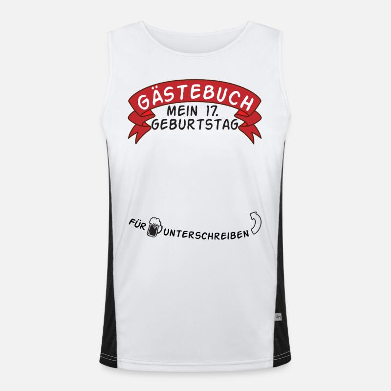 Gästebuch Mein 17. Geburtstag Geschenkidee Funktionelles Kontrast-Tank Top für Männer 
