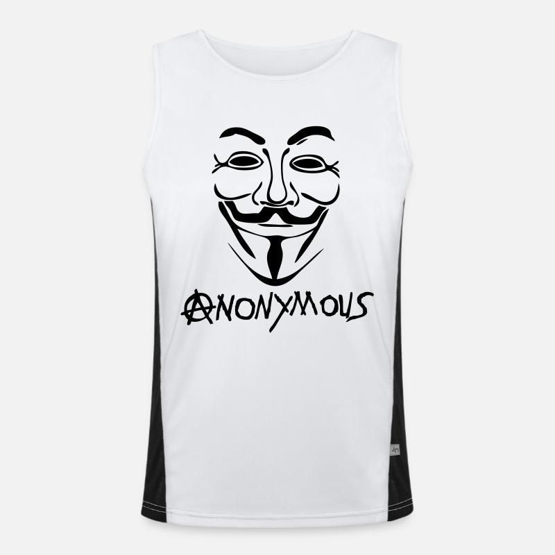 logo anarchy anonymous masque mask Débardeur respirant contrasté Homme 