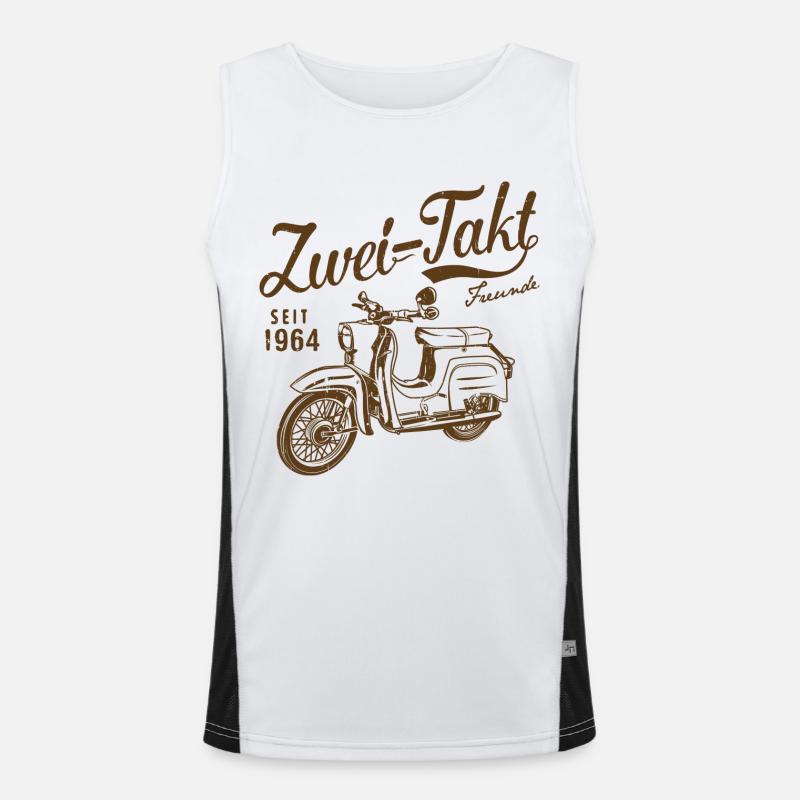 Simson Schwalbe Zweitakt Freunde Funktionelles Kontrast-Tank Top für Männer 