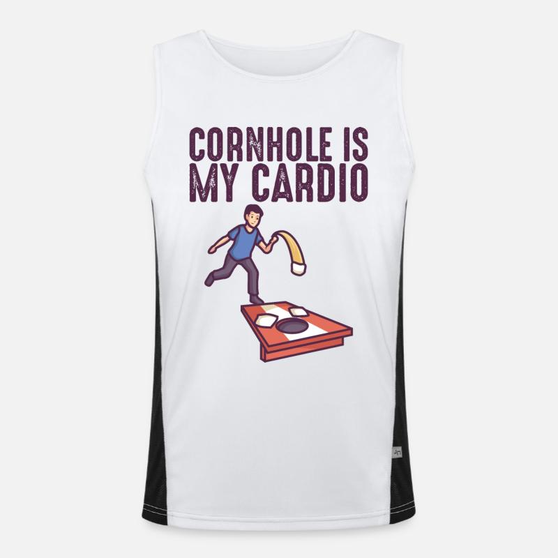 Cornhole est mon cardio cornhole sacs Cornhole Débardeur respirant contrasté Homme 
