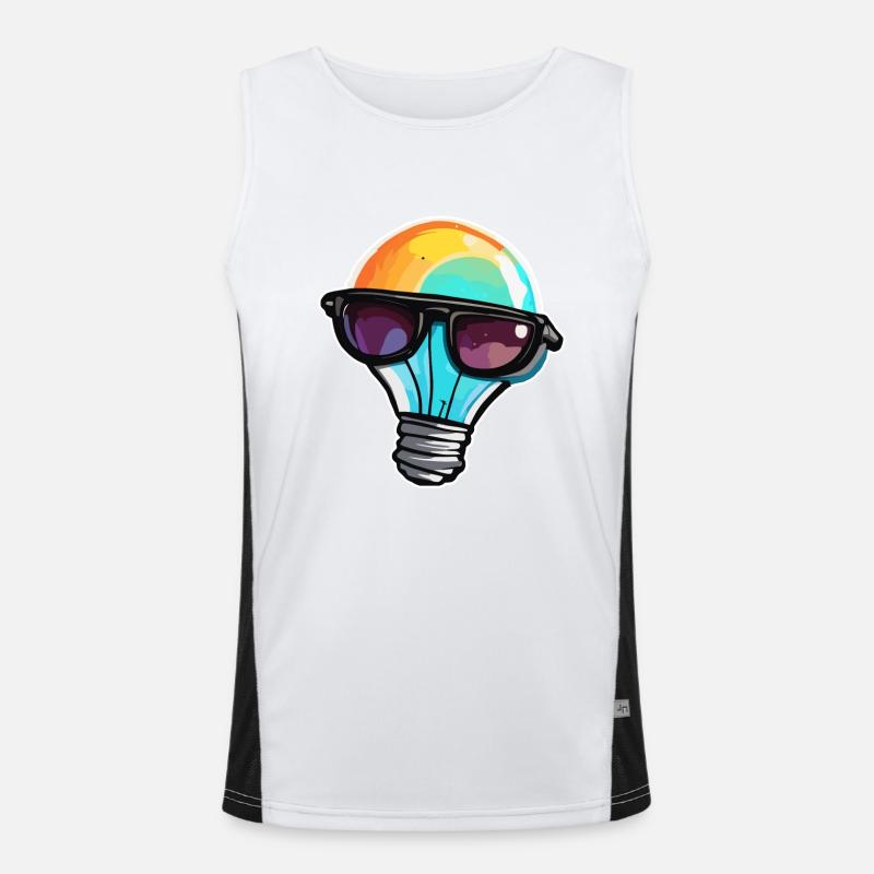 Bulb / Bulb / Brightness / Light - Men's Functional Contrast Tank Top  - white/black