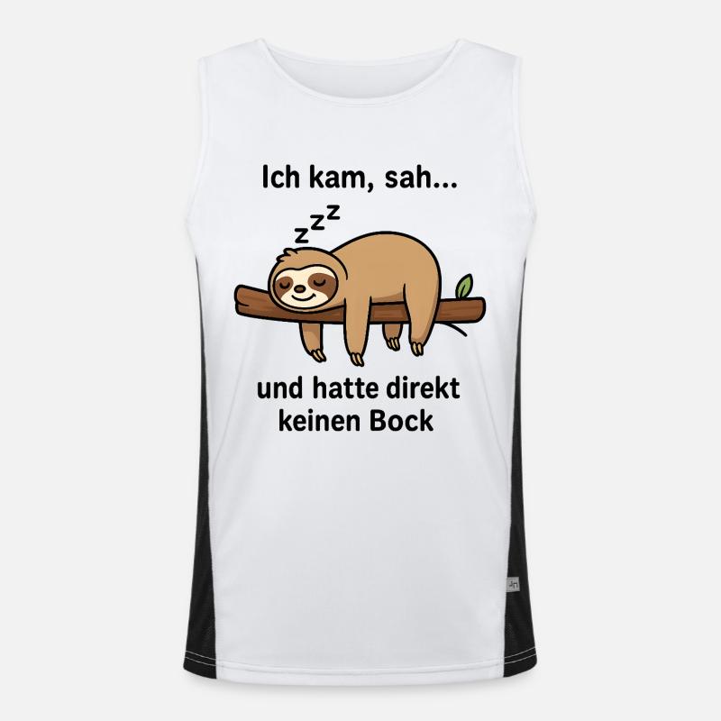 Faultier Geschenk Sloth Büro Arbeitskollege Funktionelles Kontrast-Tank Top für Männer 