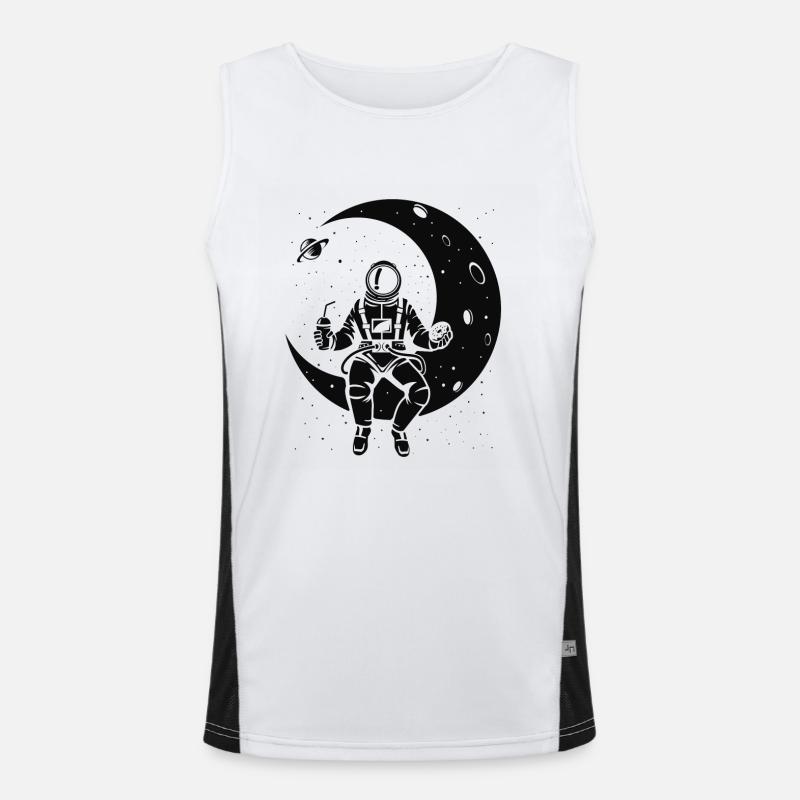 Take a break BK - Men's Functional Contrast Tank Top  - white/black