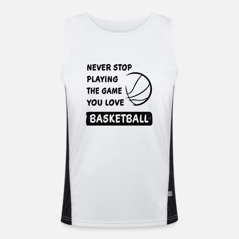 Never stop playing basketball - Men's Functional Contrast Tank Top  - white/black