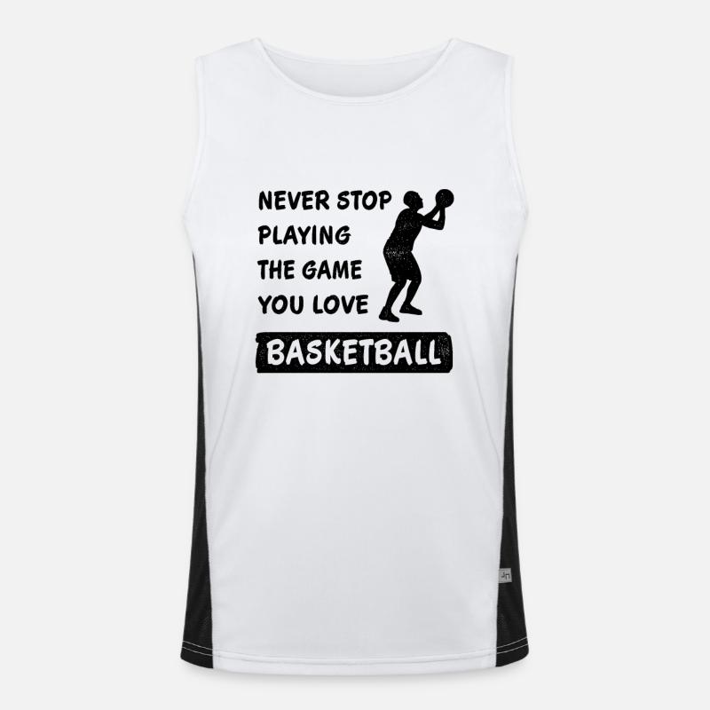 Never stop playing basketball Men's Functional Contrast Tank Top 