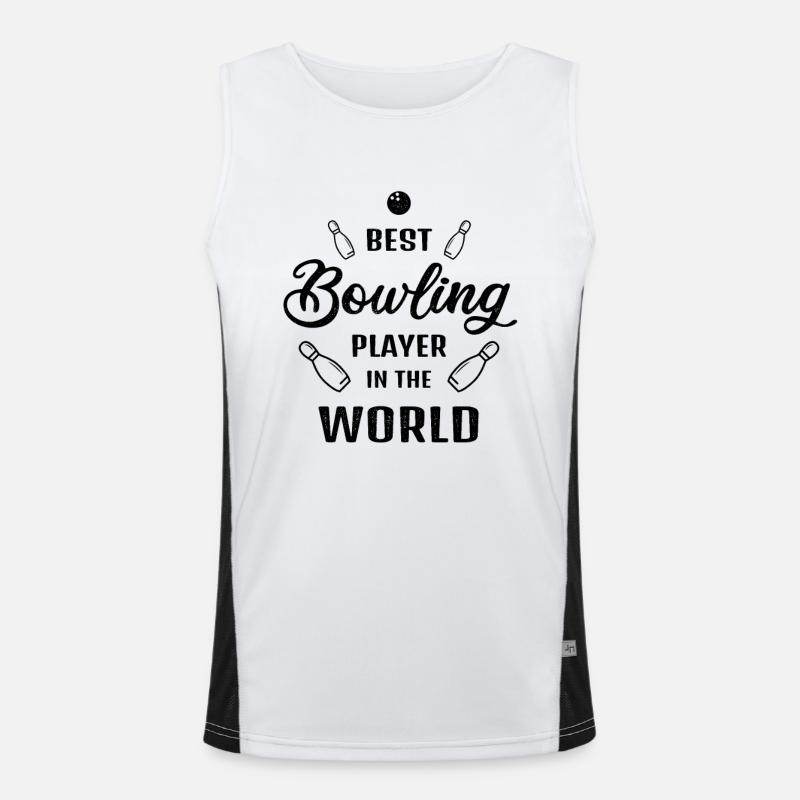Bester Bowler der Welt Bowling Spruch Geschenk Funktionelles Kontrast-Tank Top für Männer 