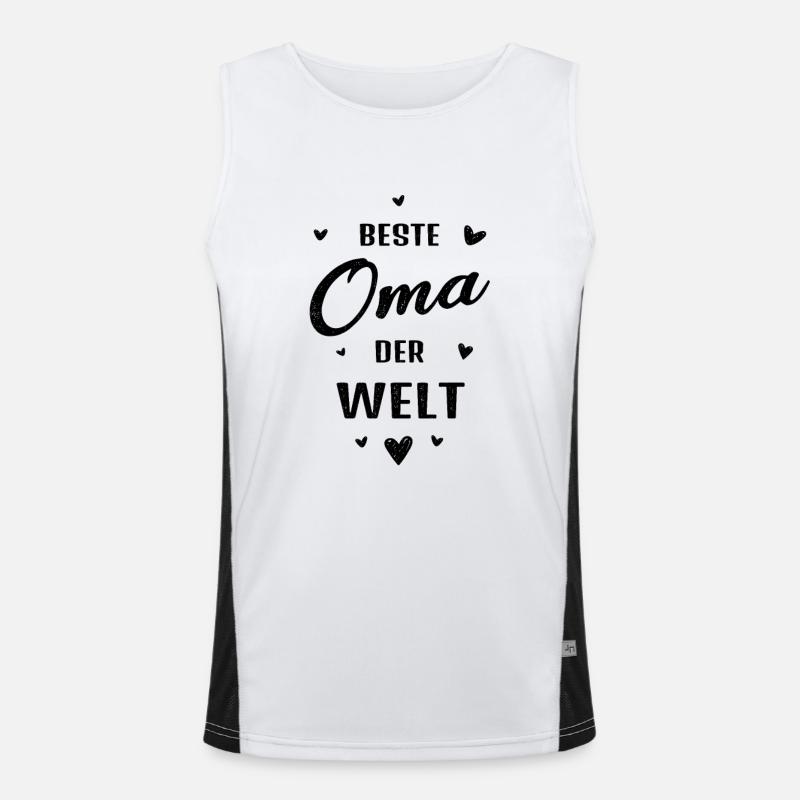 Beste Oma der Welt Großmutter Omi Spruch Muttertag Funktionelles Kontrast-Tank Top für Männer 