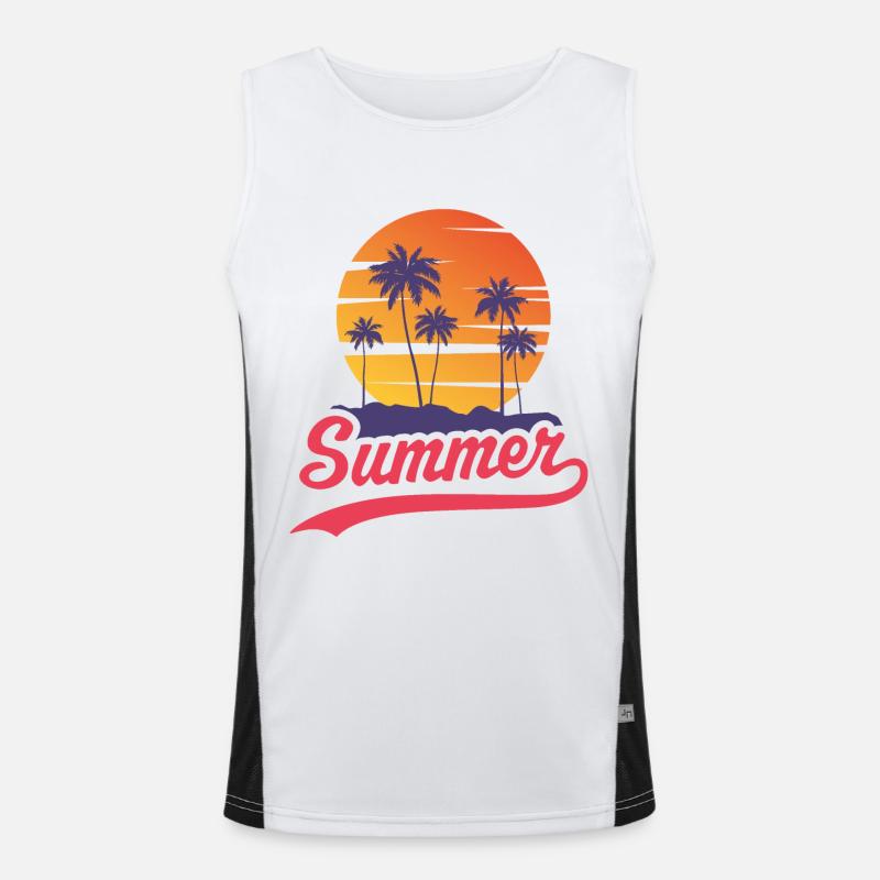 Summer Sunset - Men's Functional Contrast Tank Top - white/black