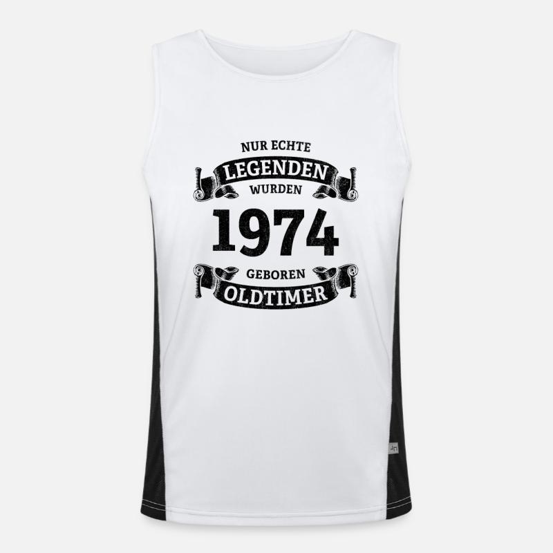 Echte Legenden wurden 1974 geboren 50. Geburtstag Funktionelles Kontrast-Tank Top für Männer 