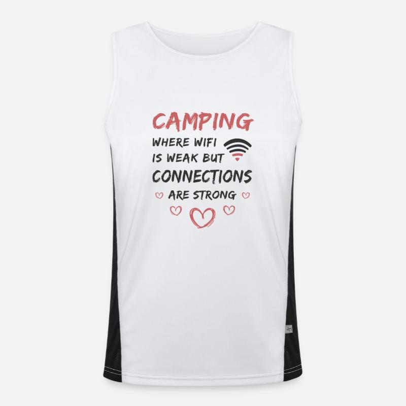 Camping WiFi is weak but the connection is strong Men's Functional Contrast Tank Top 