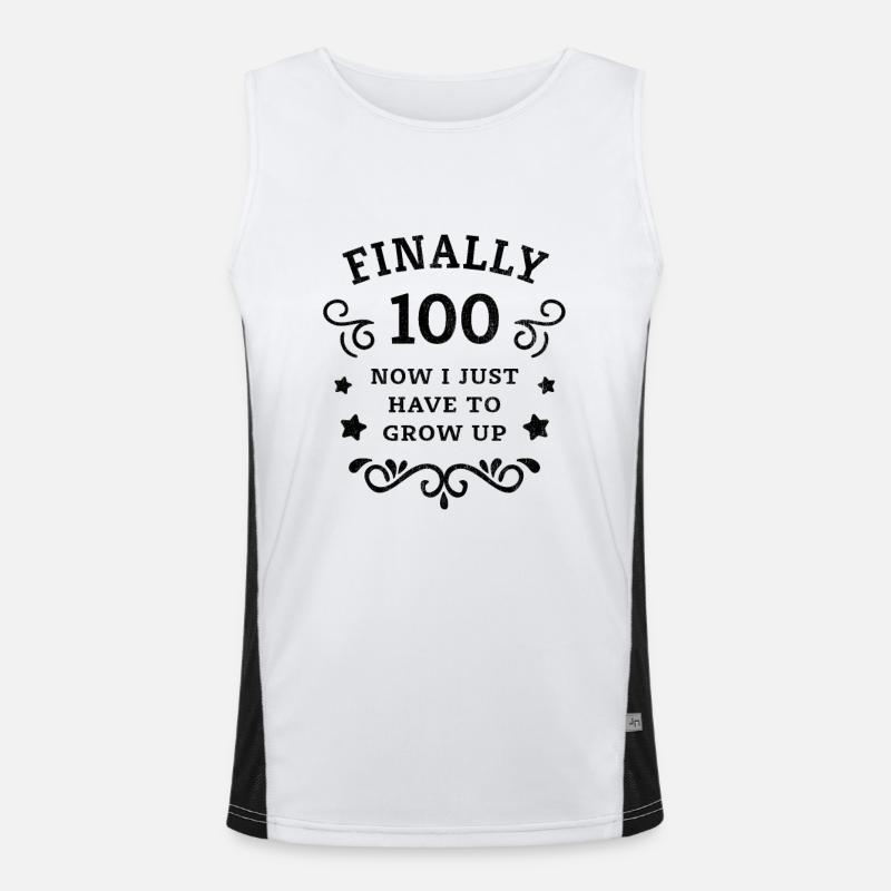 Endlich 100. Geburtstag nur noch erwachsen werden Funktionelles Kontrast-Tank Top für Männer 