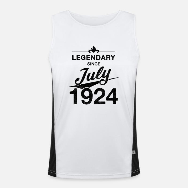 100th Birthday Legendary since July 1924 Men's Functional Contrast Tank Top 