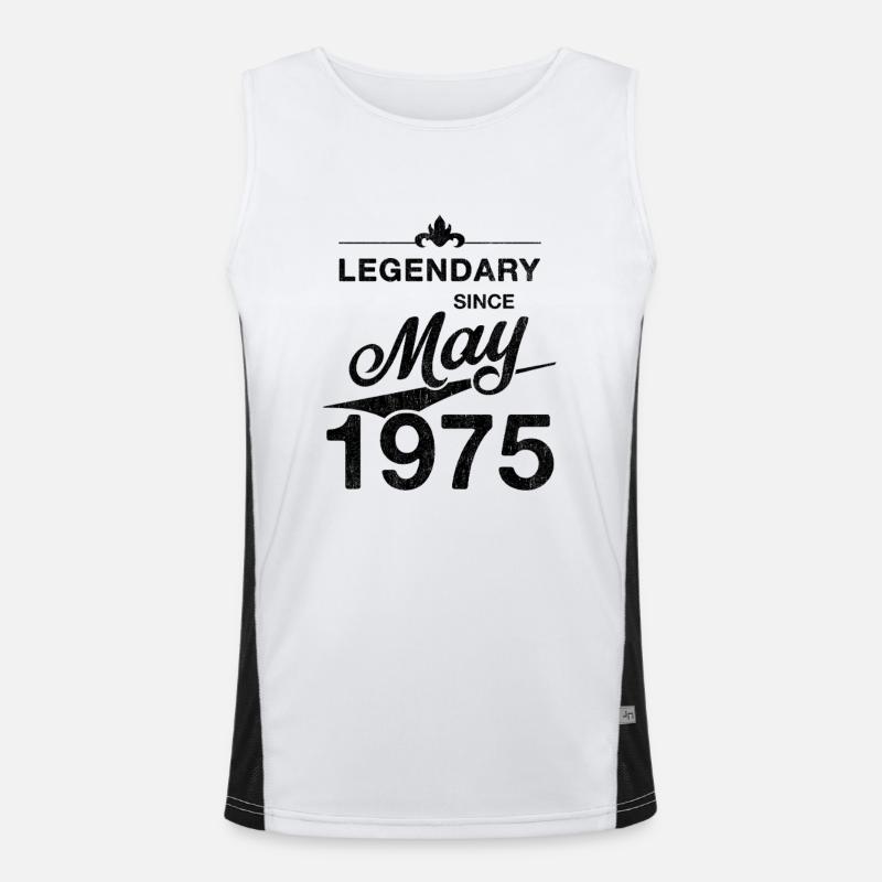 50th Birthday Legendary since May 1975 Volume 75 Men's Functional Contrast Tank Top 