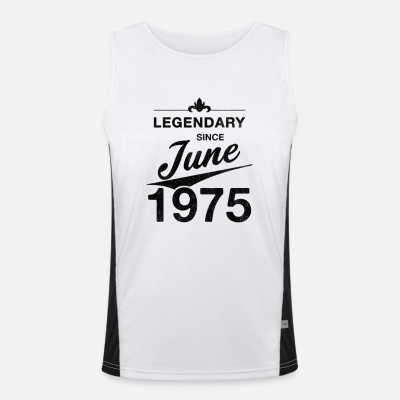 50th Birthday Legendary since June 1975 Volume 75 Men's Functional Contrast Tank Top 