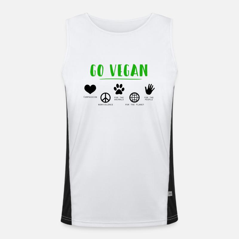 GO VEGAN Men's Functional Contrast Tank Top 