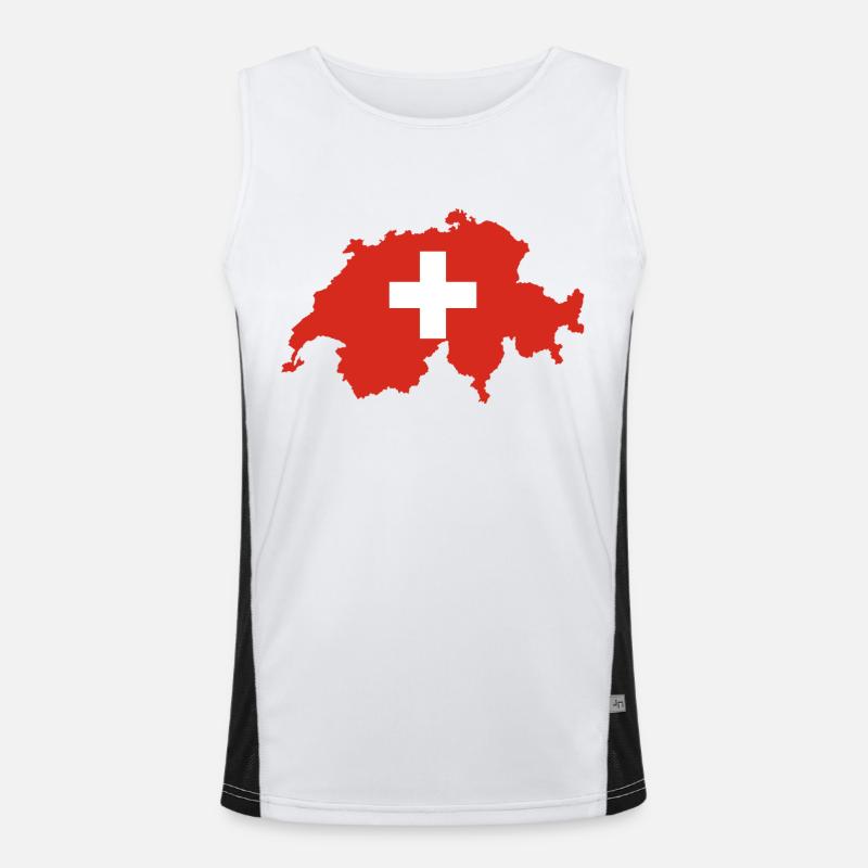 Schweiz Funktionelles Kontrast-Tank Top für Männer 