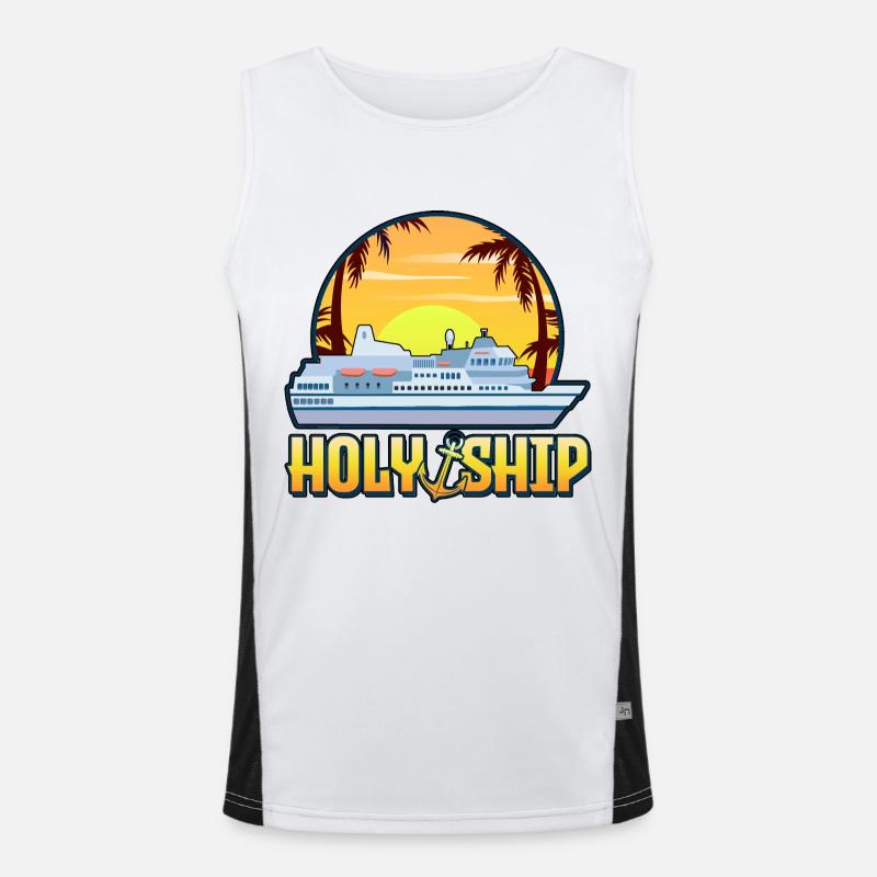 Crusader - Men's Functional Contrast Tank Top  - white/black