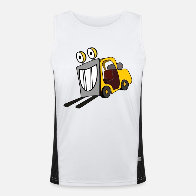 forklift fork lift truck stacker pallet pallet Men's Functional Contrast Tank Top 