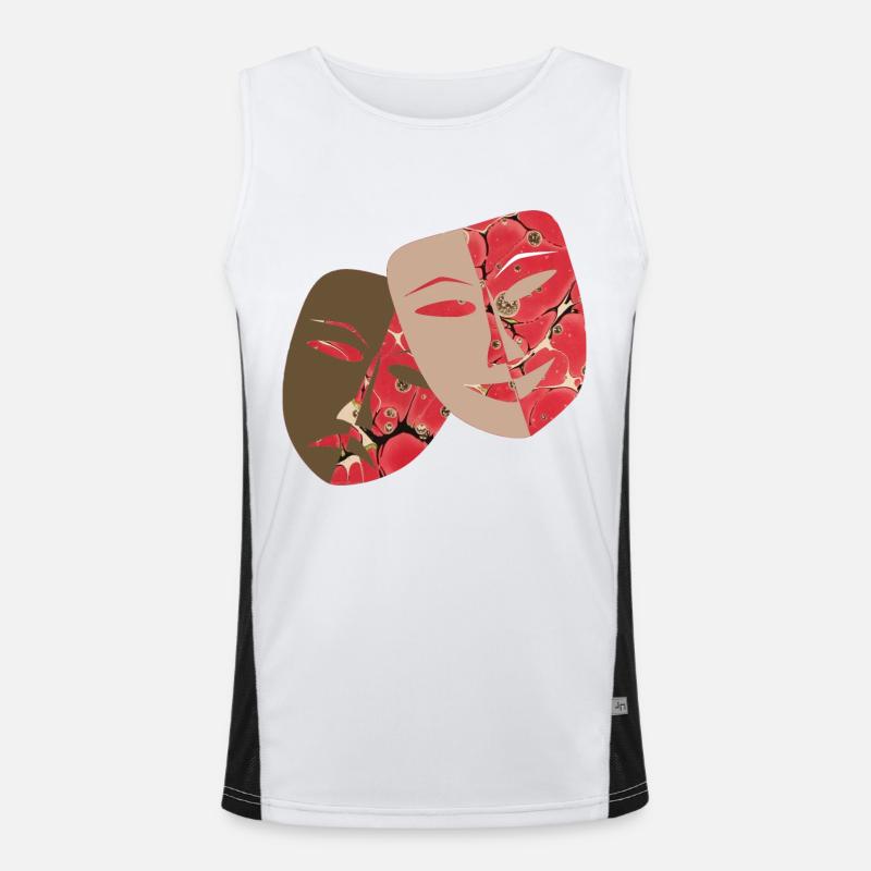 masks e 245 - Men's Functional Contrast Tank Top  - white/black