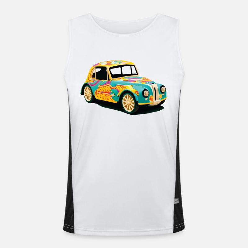 Old Abstract Car Men's Functional Contrast Tank Top 