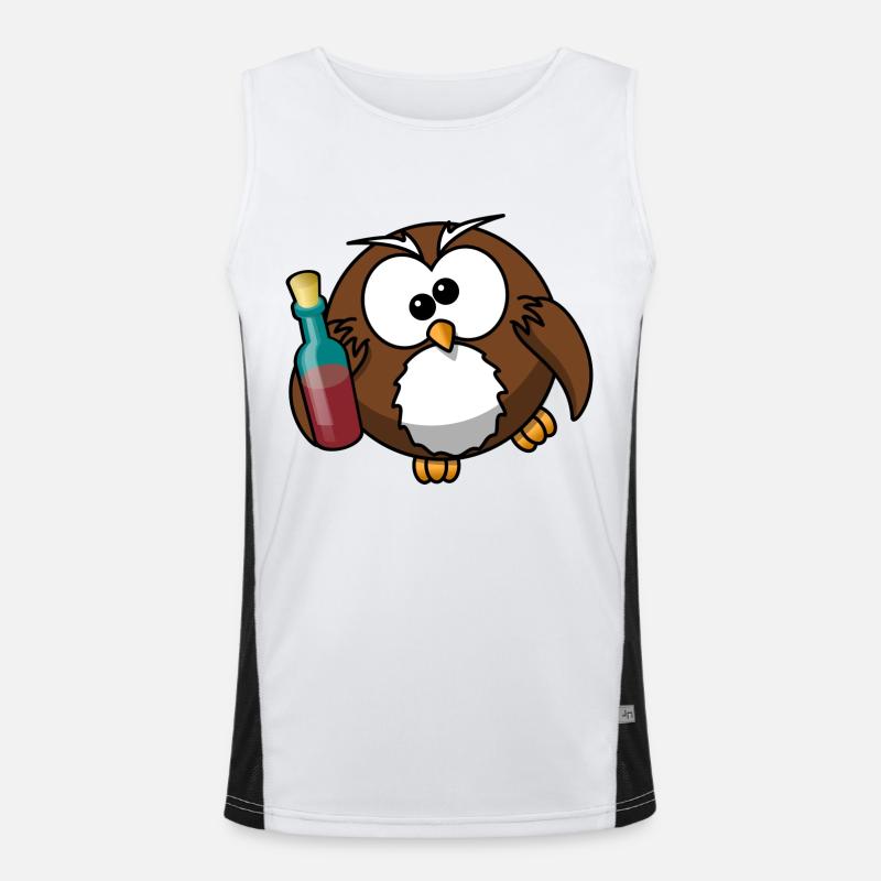 Besoffene Eule Funktionelles Kontrast-Tank Top für Männer 