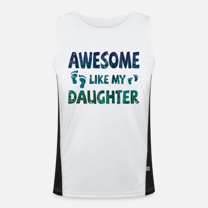 Awesome like my daughter with footprints Men's Functional Contrast Tank Top 