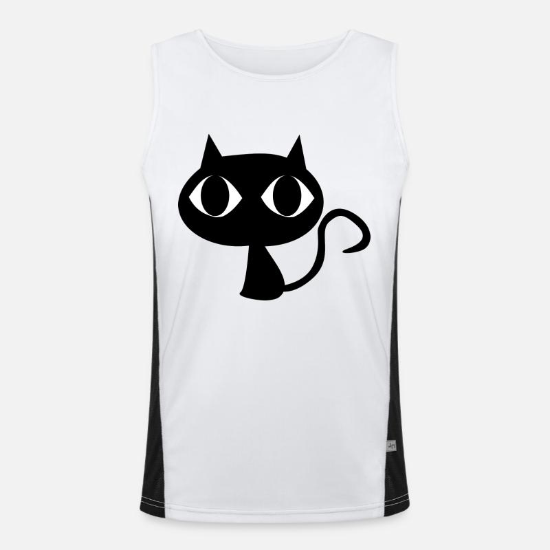 chat noir Débardeur respirant contrasté Homme 