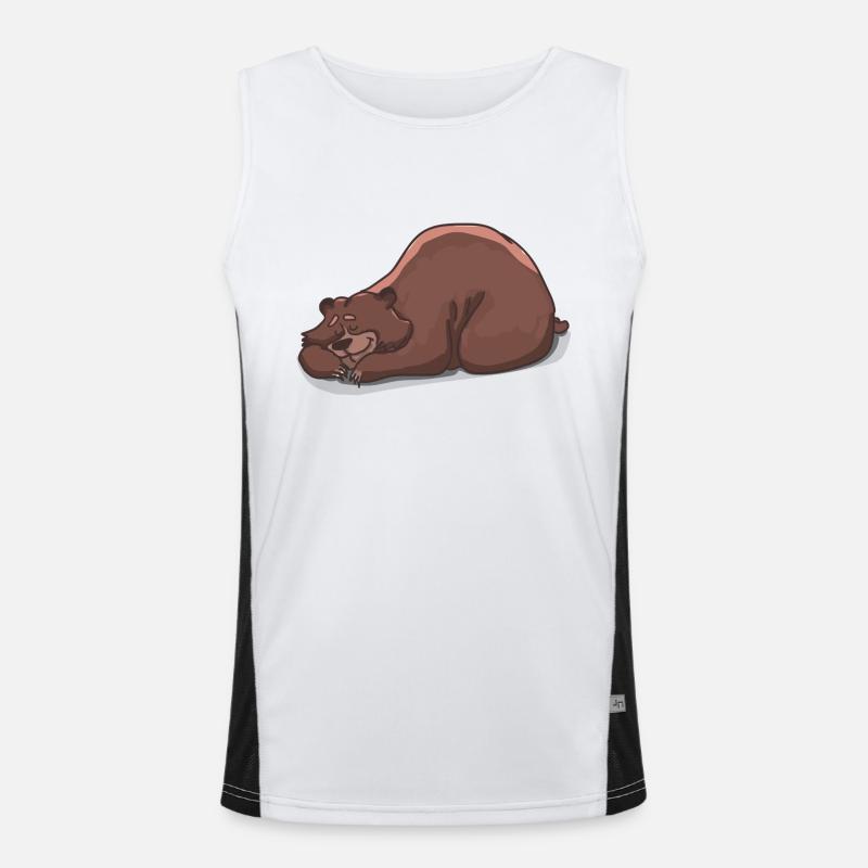 Bär müde Funktionelles Kontrast-Tank Top für Männer 