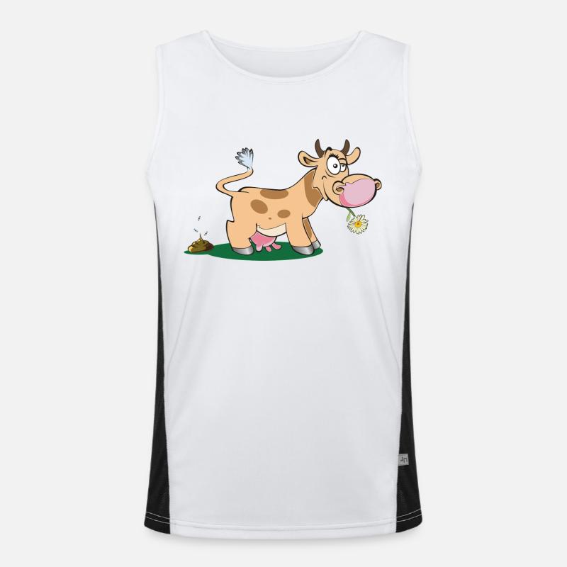 Verrückte Kuh Funktionelles Kontrast-Tank Top für Männer 