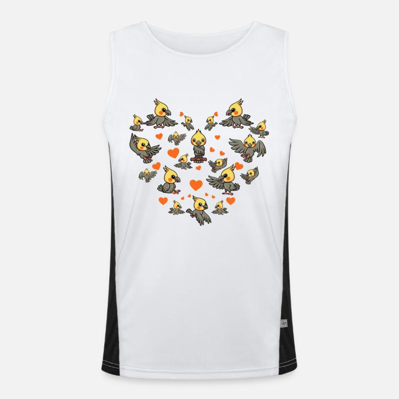Nymphensittich Funktionelles Kontrast-Tank Top für Männer 