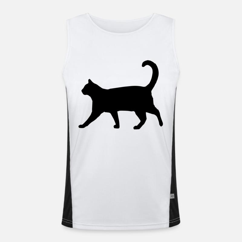 Cat silhouette classic Men's Functional Contrast Tank Top 