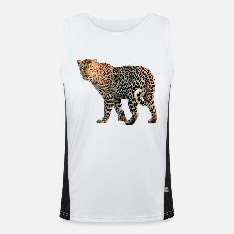 Leopard sehr charismatisch. Geschenkidee Funktionelles Kontrast-Tank Top für Männer 