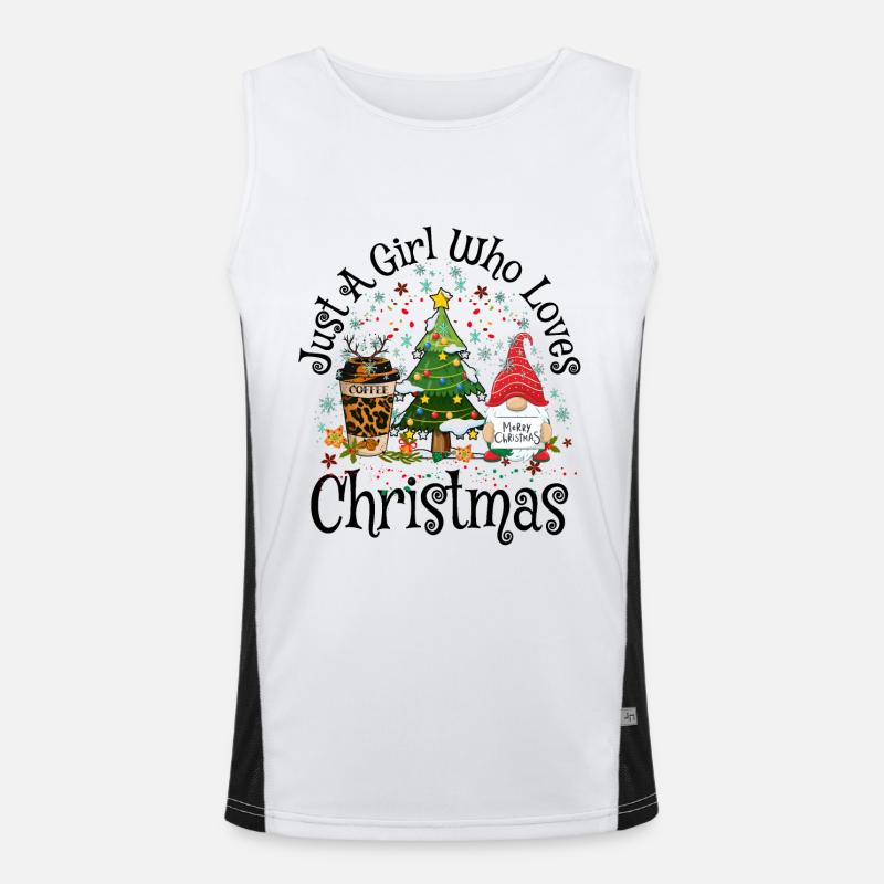 Nur ein Mädchen, das Weihnachten liebt, Weihnachtsgeschenk Funktionelles Kontrast-Tank Top für Männer 
