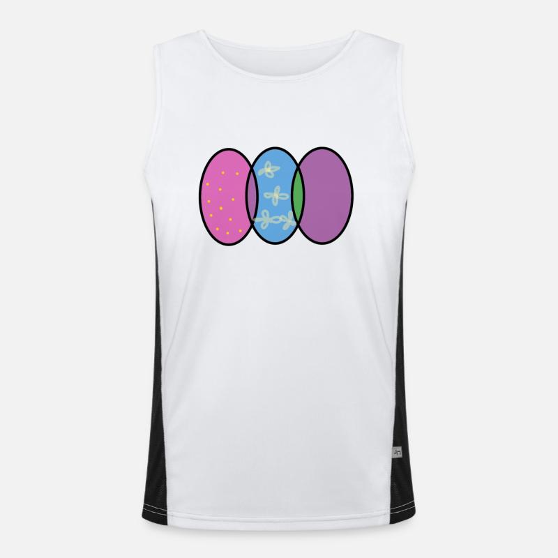 Easter Eggs Image16 - Men's Functional Contrast Tank Top  - white/black