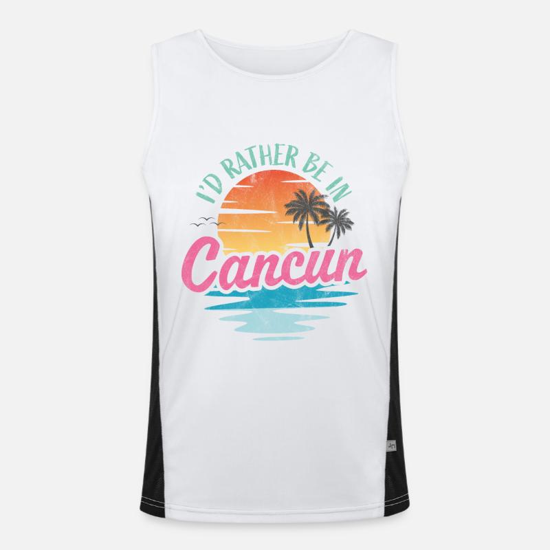 I'd rather be in Cancun - Men's Functional Contrast Tank Top  - white/black