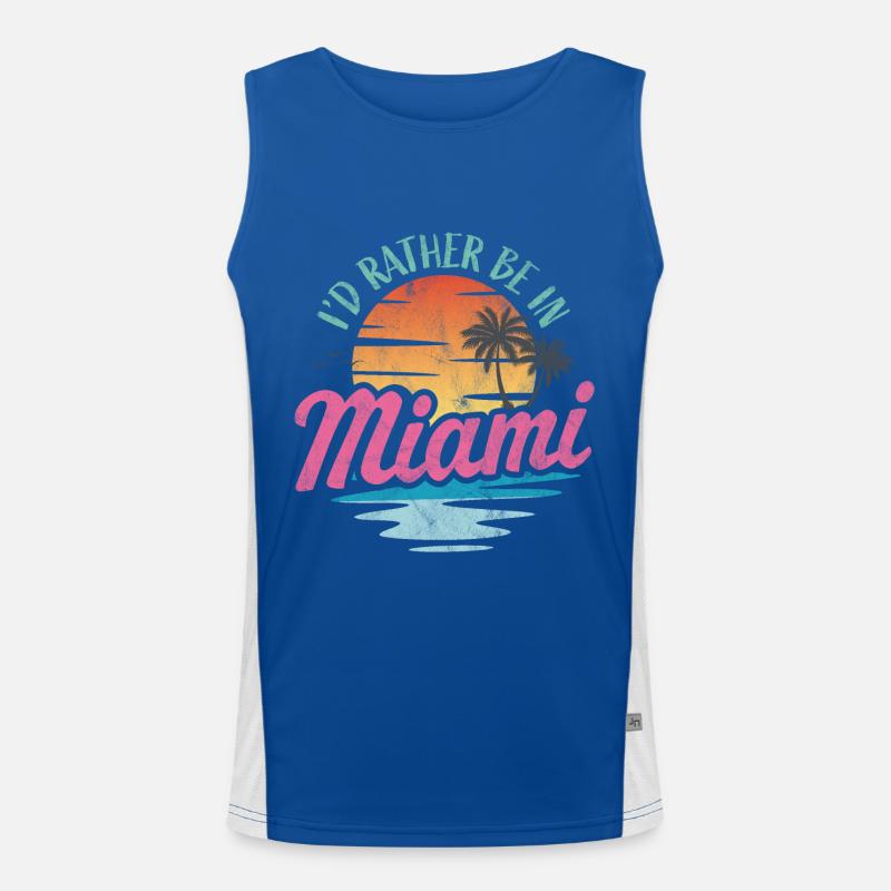 Ich wäre lieber in Miami Funktionelles Kontrast-Tank Top für Männer 