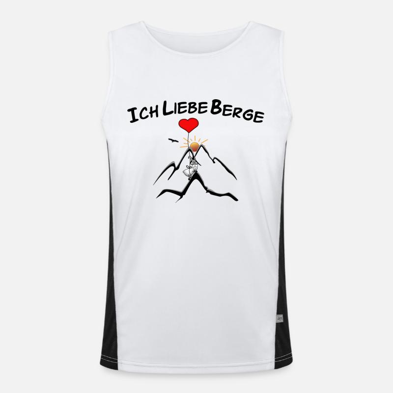 Ich liebe Berge Funktionelles Kontrast-Tank Top für Männer 