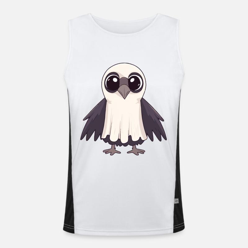 Raven Bird Halloween Comic Ghost Men's Functional Contrast Tank Top 