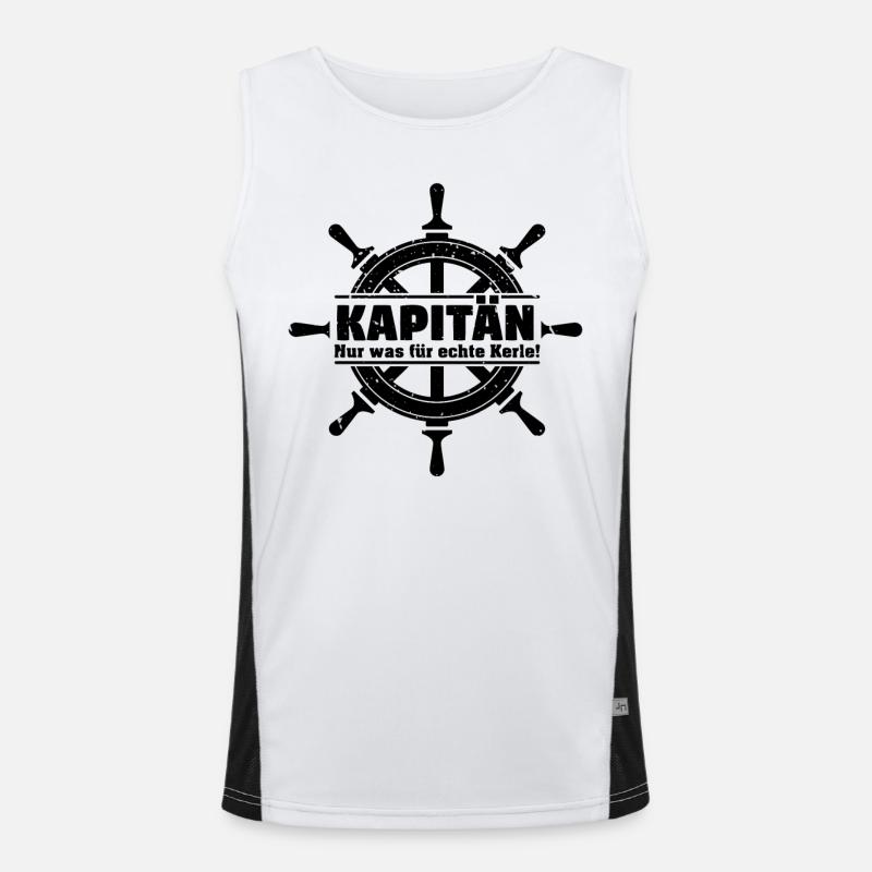 Kapitän Bootsschein Boot Schiff Segeln Geschenk Funktionelles Kontrast-Tank Top für Männer 