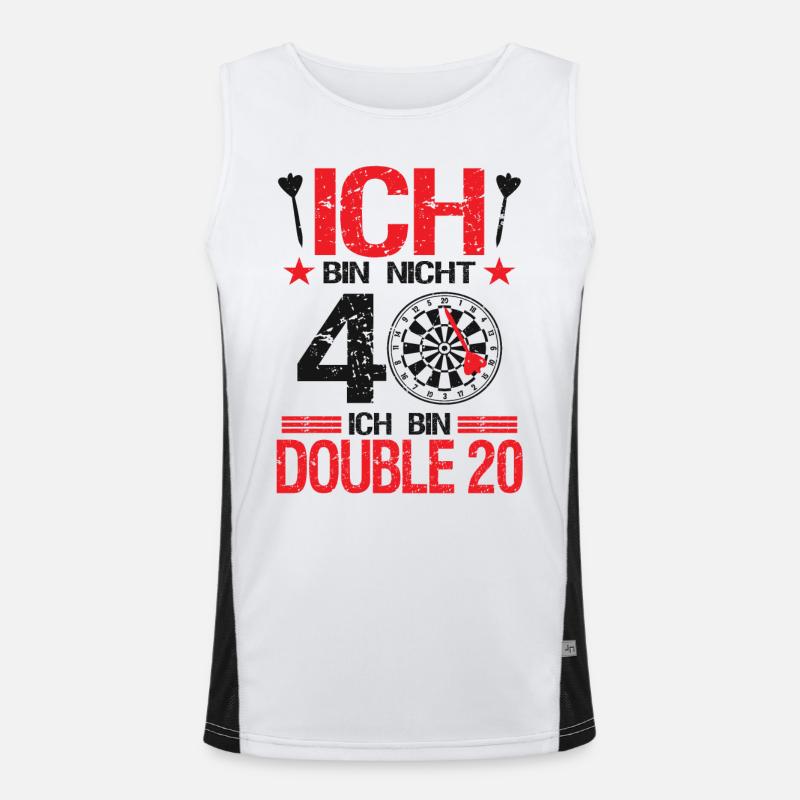 Dart Darts Darter Darten 40.Geburtstag Geschenk Funktionelles Kontrast-Tank Top für Männer 