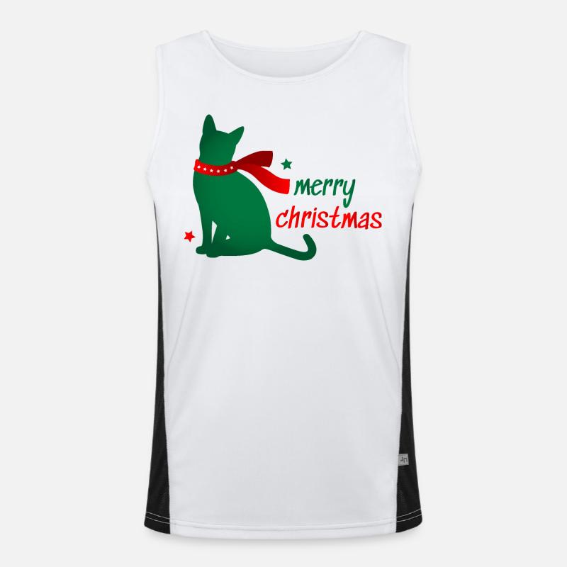 Chat Star Animal Écharpe de Noël 3D Cadeau Débardeur respirant contrasté Homme 