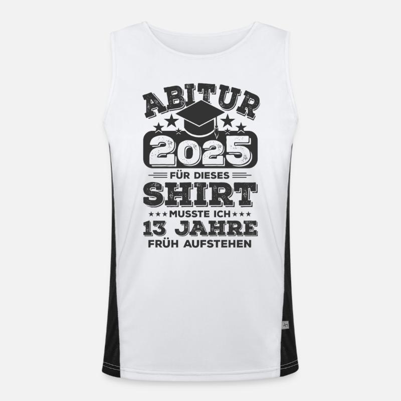 Abi 2025 Abitur Schule Lustiges Abschluss Geschenk Funktionelles Kontrast-Tank Top für Männer 