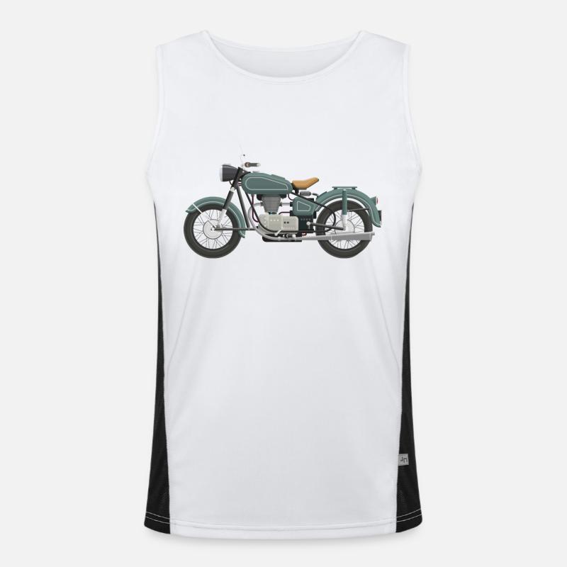 Motorcycle Oldheimer - Men's Functional Contrast Tank Top - white/black